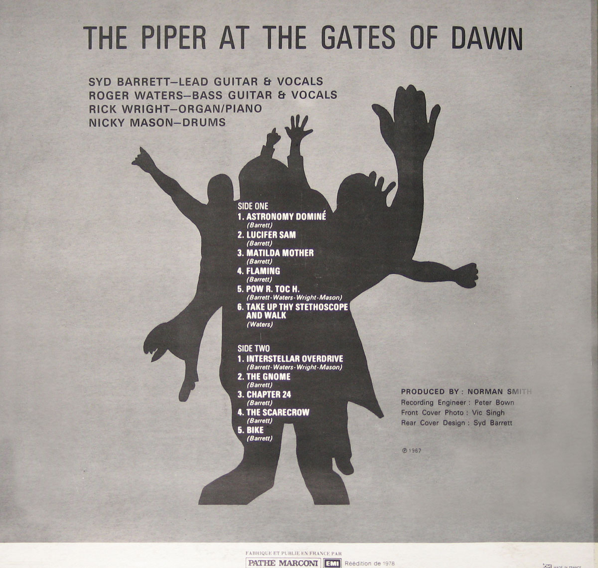 High Resolution Photo #2 PINK FLOYD Piper Gates France 